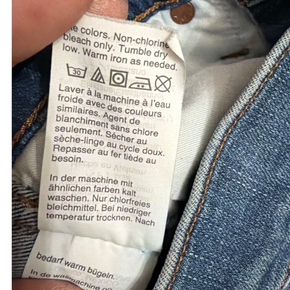 Madewell 10" High-Rise Skinny Jeans Women 25 Blue Good Button Fly Raw Hem J7914 - Picture 5 of 8